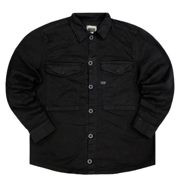 Ανδρικό πουκάμισο ζακέτα Cosi jeans - 62-gatti 20 - pocket μαύρο