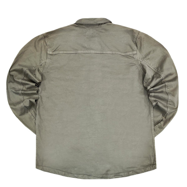 Ανδρικό πουκάμισο ζακέτα Cosi jeans - 62-gatti 20 - pocket ανοιχτό χακί