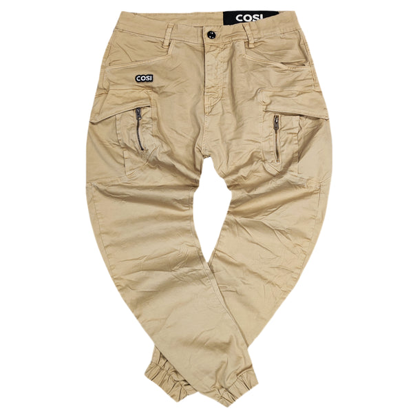 Cosi jeans - 62-lucca 3 - elasticated cargo - beige