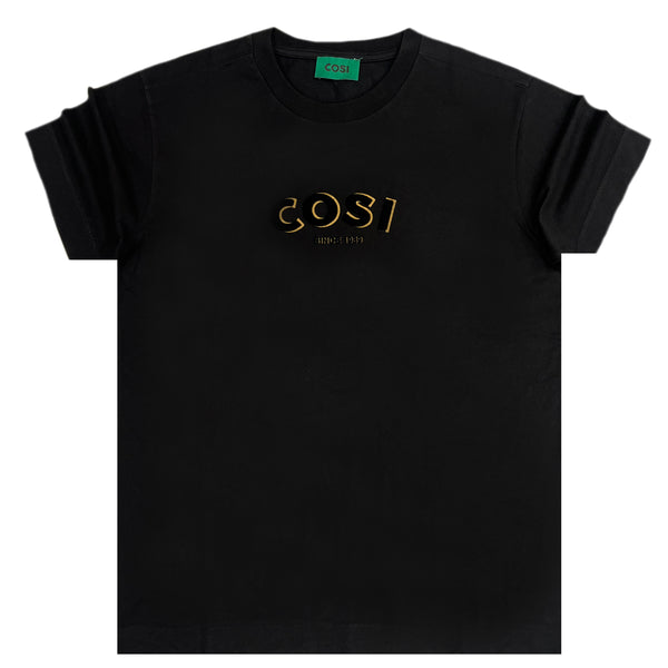 Cosi jeans - 62-W23-11 - gold afterimage logo t-shirt - black