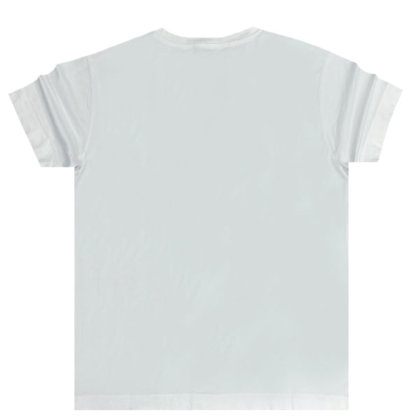 Ανδρική κοντομάνικη μπλούζα Cosi jeans - 62-W23-13 - black frame gold letters t-shirt λευκό
