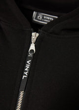Αδρική ζακέτα με κουκούλα Vinyl Art Clothing - 62626-01 - premium cotton oversized - signature move jacket μαύρο