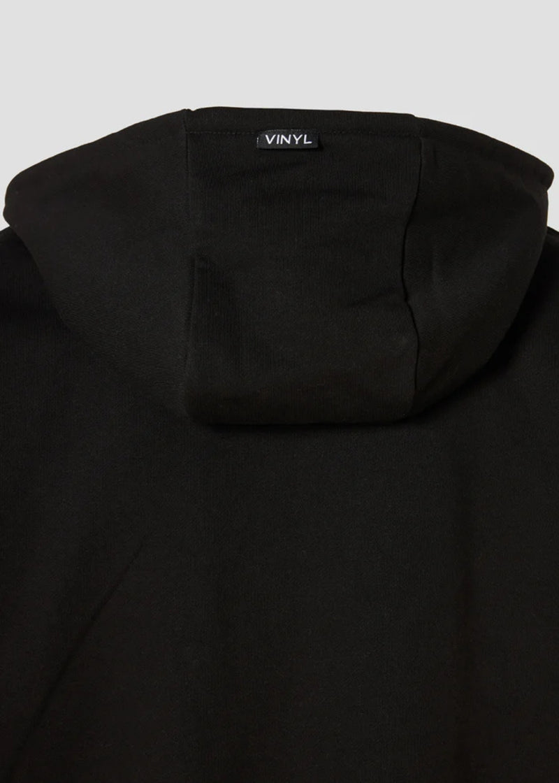 Αδρική ζακέτα με κουκούλα Vinyl Art Clothing - 62626-01 - premium cotton oversized - signature move jacket μαύρο