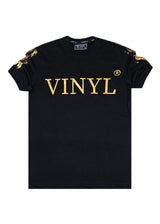 Ανδρική κοντομάνικη μπλούζα Vinyl Art Clothing - 62723-01 - cotton regular fit - golden aura t-shirt μαύρο