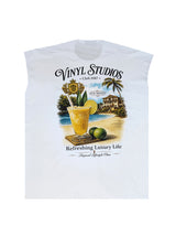 VINYL ART CLOTHING Ανδρική αμάνικη μπλούζα λευκή Old Money Sleeveless Oversized Tee 62890-02