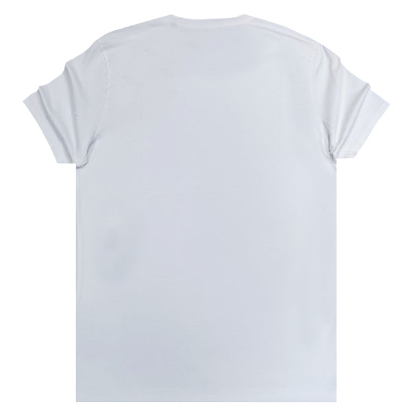 Ανδρική κοντομάνικη μπλούζα Cosi jeans - 63-S24-14 - pink logo tee λευκό