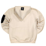 Ανδρικό μακρυμάνικο φούτερ με κουκούλα Vinyl art clothing - 63011-77 - essential pocketed μπεζ