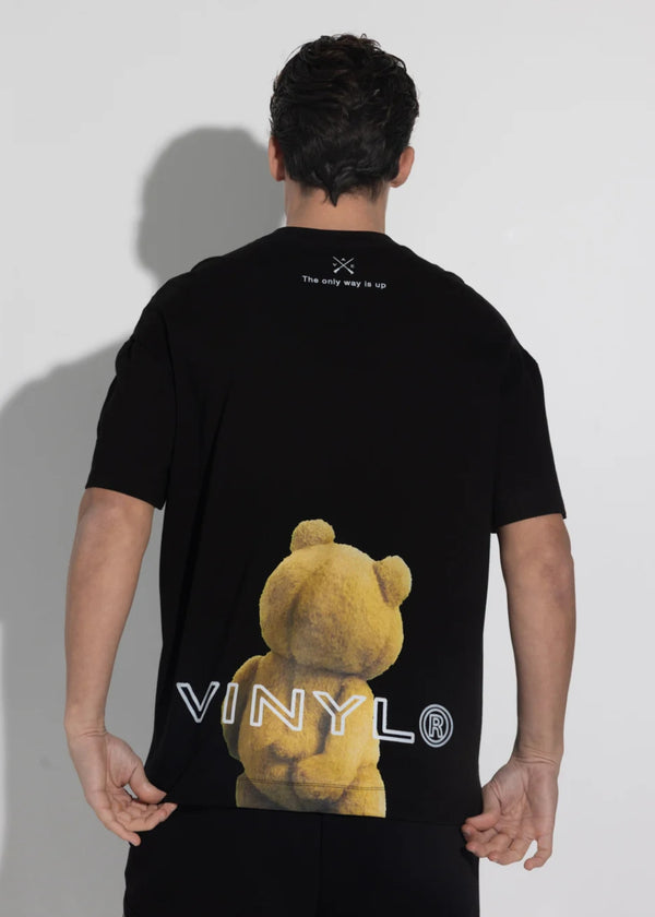 Αντρική κοντομάνικη μπλούζα Vinyl Art Clothing - 63516-01 - teddy bear back oversized tee  μαύρο