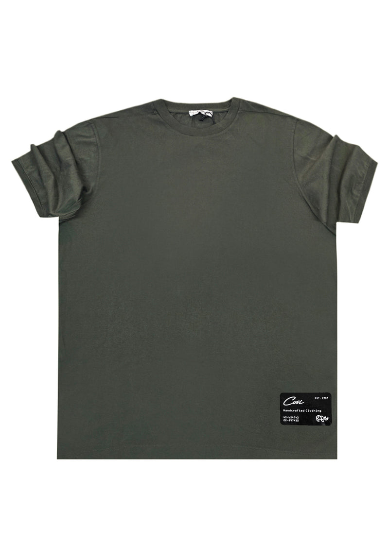 Ανδρική κοντομάνικη μπλούζα Cosi jeans - 64-w24-01 - regular fit tee σκούρο χακί