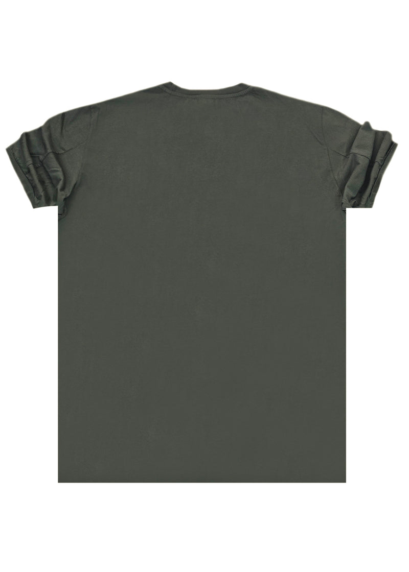 Ανδρική κοντομάνικη μπλούζα Cosi jeans - 64-w24-01 - regular fit tee σκούρο χακί