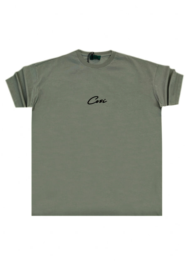 Ανδρική κοντομάνικη μπλούζα Cosi jeans - 64-w24-02 - regular fit tee σκούρο χακί