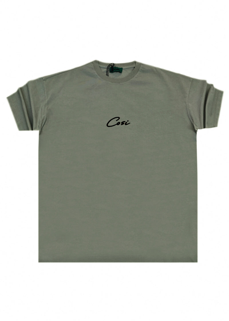 Ανδρική κοντομάνικη μπλούζα Cosi jeans - 64-w24-02 - regular fit tee σκούρο χακί
