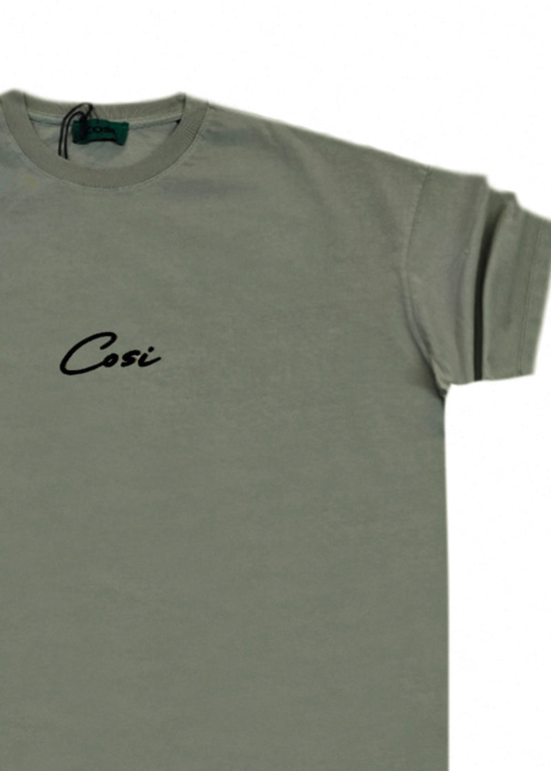 Ανδρική κοντομάνικη μπλούζα Cosi jeans - 64-w24-02 - regular fit tee σκούρο χακί