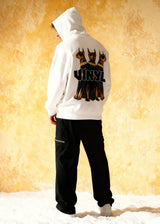 Ανδρικό μακρυμάνικο φούτερ με κουκούλα Vinyl Art Clothing-64550-02-Dogs Gang Hoodie oversized λευκή