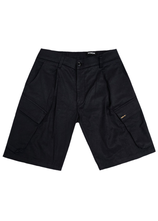 Ανδρική υφασμάτινη βερμούδα κάργκο Cosi Jeans - 65-ASSAI - ss25 - fabric cargo shorts μαύρο