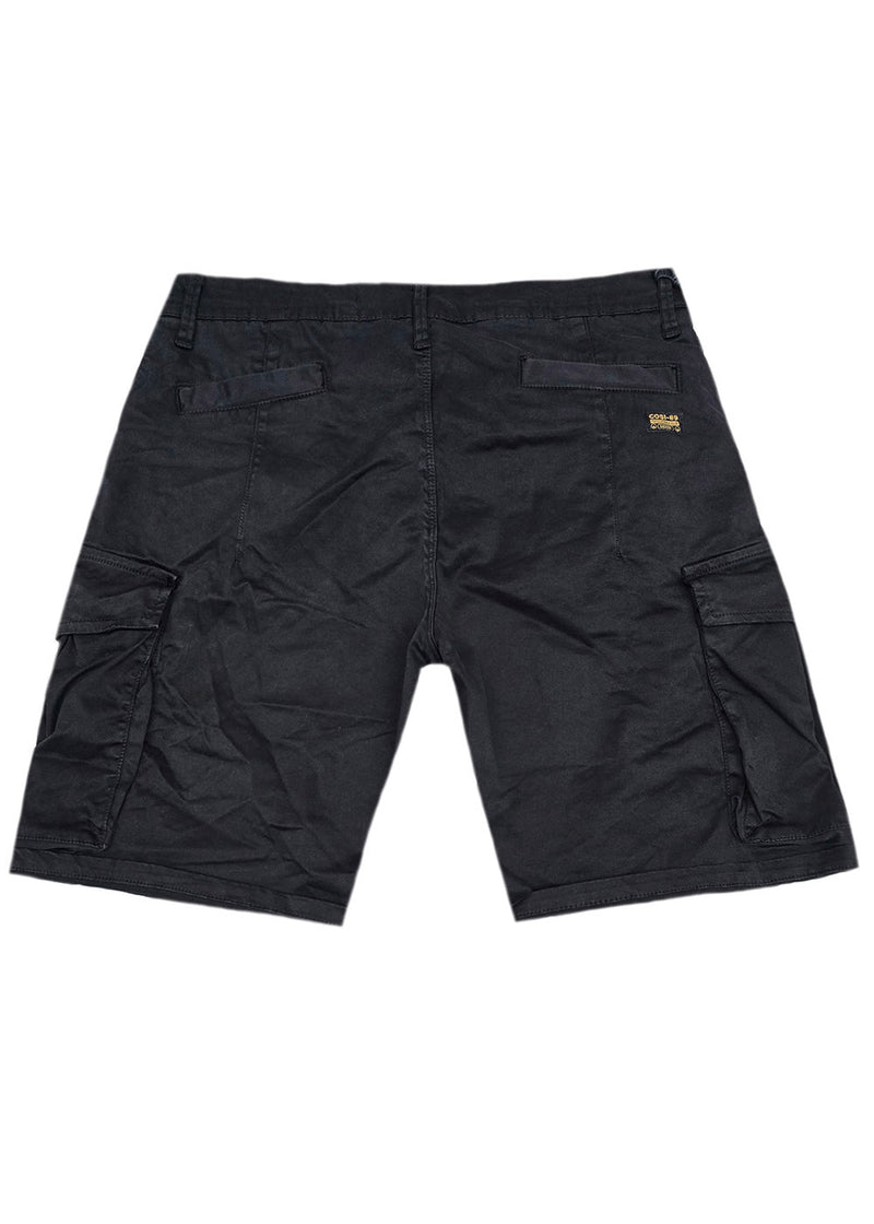 Ανδρική κάργκο βερμούδα υφασμάτινη Cosi Jeans - 65-MUORE - regular fit cargo fabric shorts μαύρο