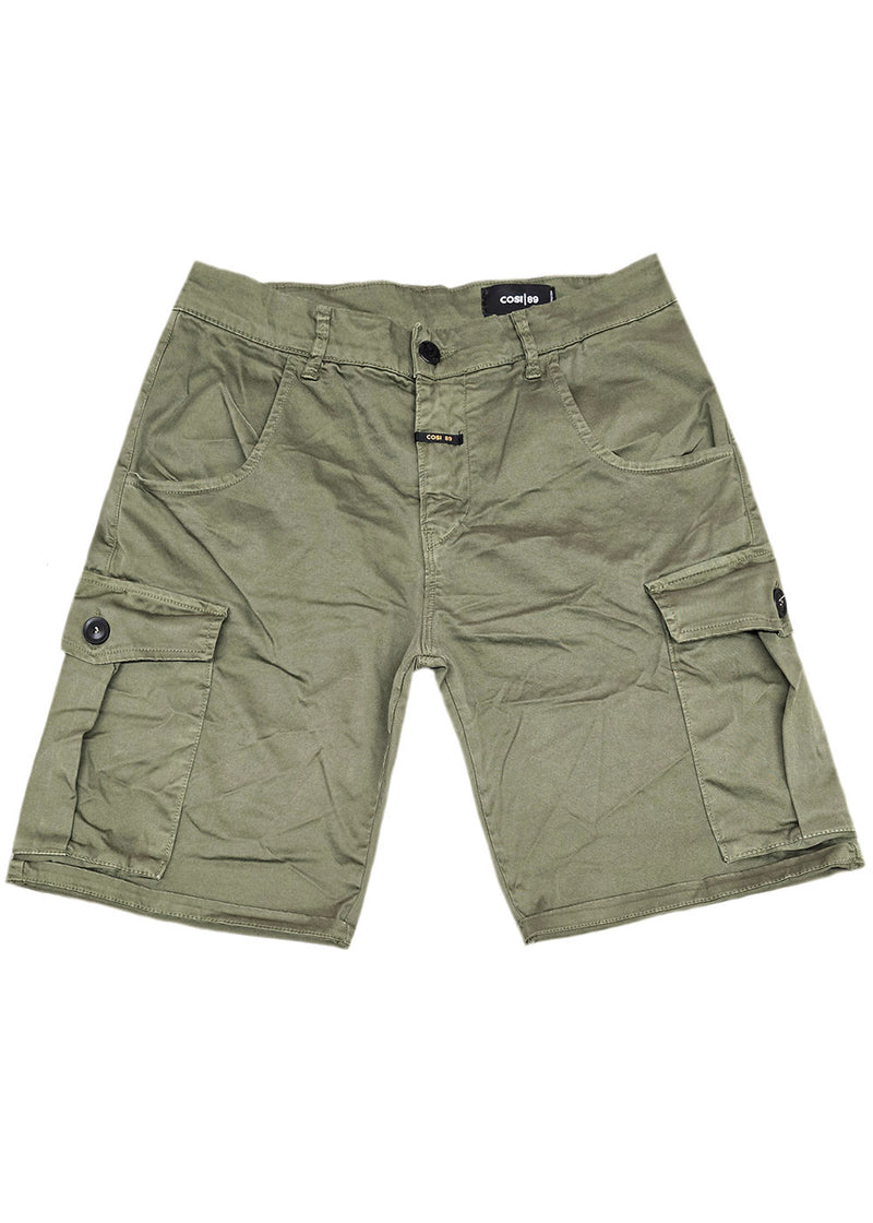 Ανδρική κάργκο βερμούδα υφασμάτινη Cosi Jeans - 65-MUORE - regular fit cargo fabric shorts  χακί