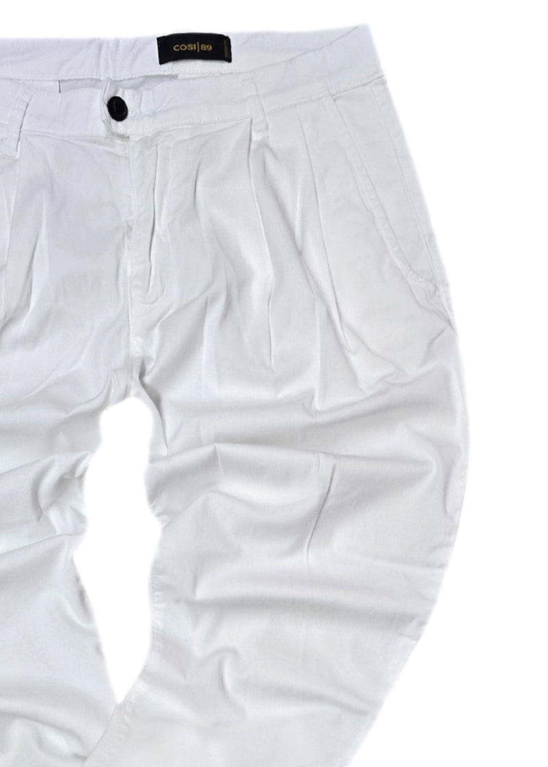 Ανδρικό υφασμάτινο παντελόνι  Cosi Jeans - 65 -ROSSA - fabric pants regular fit λευκό