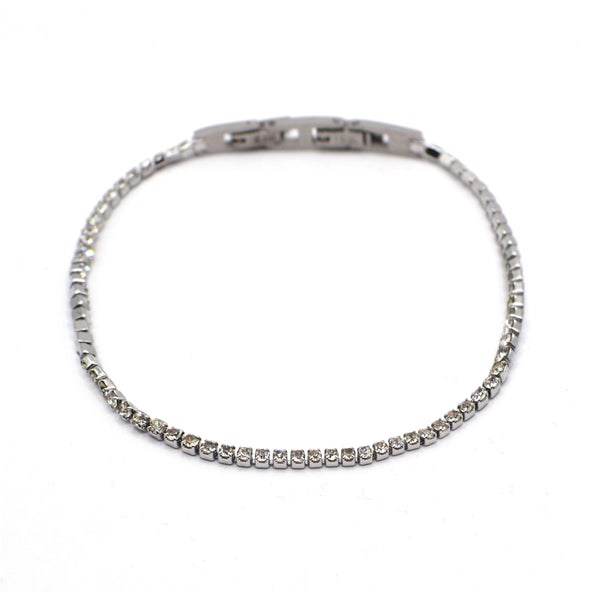 Gang - GNG044 - high quality stainless steel  bracelet with zirgon - silver