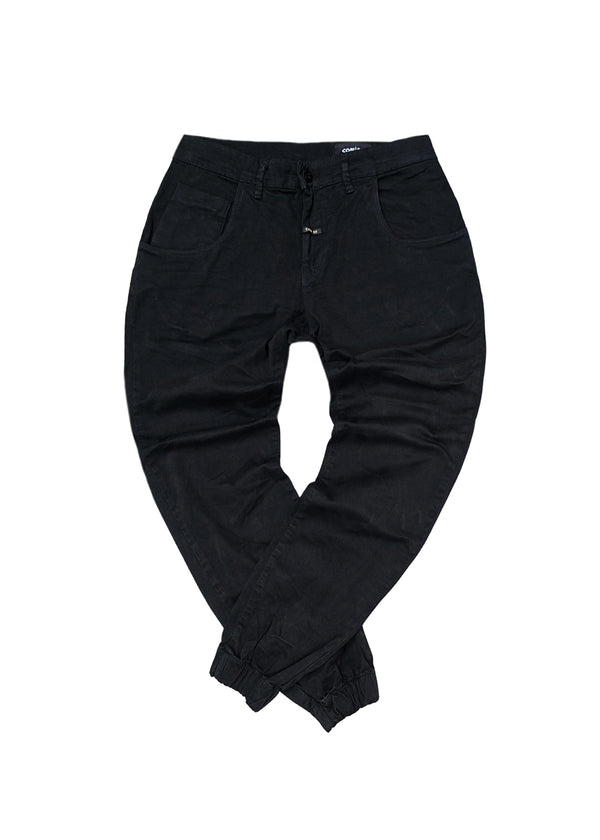 Ανδρικό παντελόνι με λάστιχο Cosi Jeans - 66-TIAGO 60 - elasticated pants regular fit μαύρο