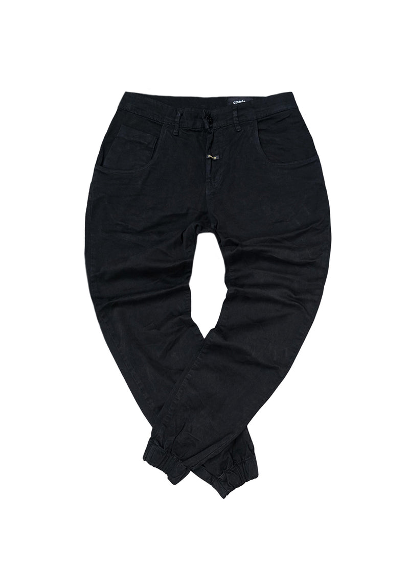 Ανδρικό παντελόνι με λάστιχο Cosi Jeans - 66-TIAGO 60 - elasticated pants regular fit μαύρο