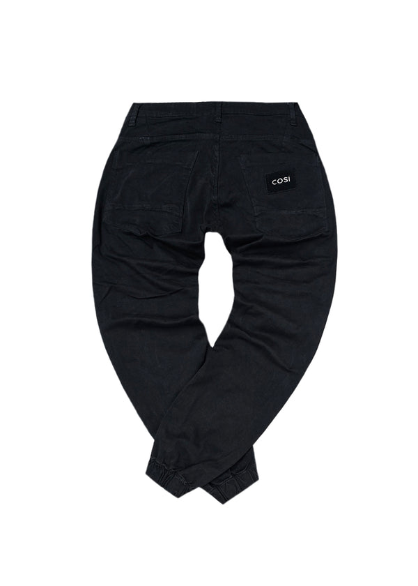 Ανδρικό παντελόνι με λάστιχο Cosi Jeans - 66-TIAGO 60 - elasticated pants regular fit μαύρο