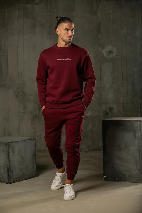 Ανδρική φόρμα Henry clothing - 6-613 - logo sweatpants μπορντό