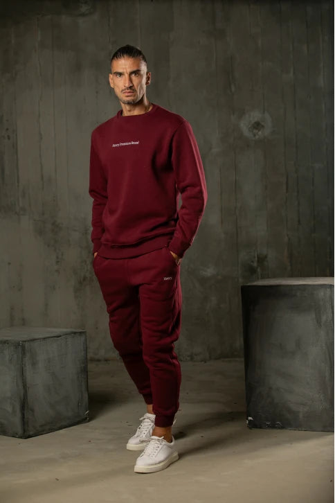 Ανδρική φόρμα Henry clothing - 6-613 - logo sweatpants μπορντό