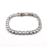 Gang - GNG042 - high quality stainless steel  bracelet with zirgon - silver