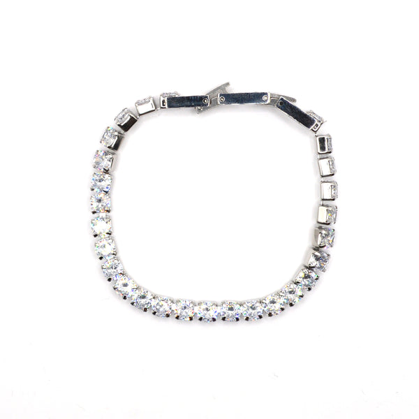 Gang - GNG042 - high quality stainless steel  bracelet with zirgon - silver