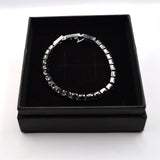 Gang - GNG043 - high quality stainless steel  bracelet with black gem - silver