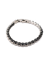 Βραχιόλι GUF - GNG043 - bracelet with black gem ασημένιο