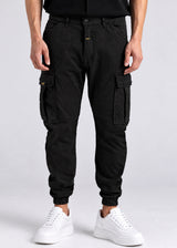 COSI JEANS - Ανδρικό παντελόνι μαύρο cargo elasticated 68-MUSSO-black