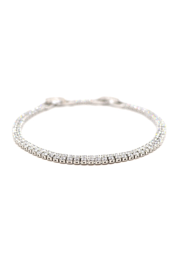 GUF - GUFA6- high quality stainless steel  bracelet with double white zirgon - silver