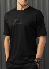 HENRY CLOTHING Ανδρική κοντομάνικη μπλούζα μαύρη 7-010-black