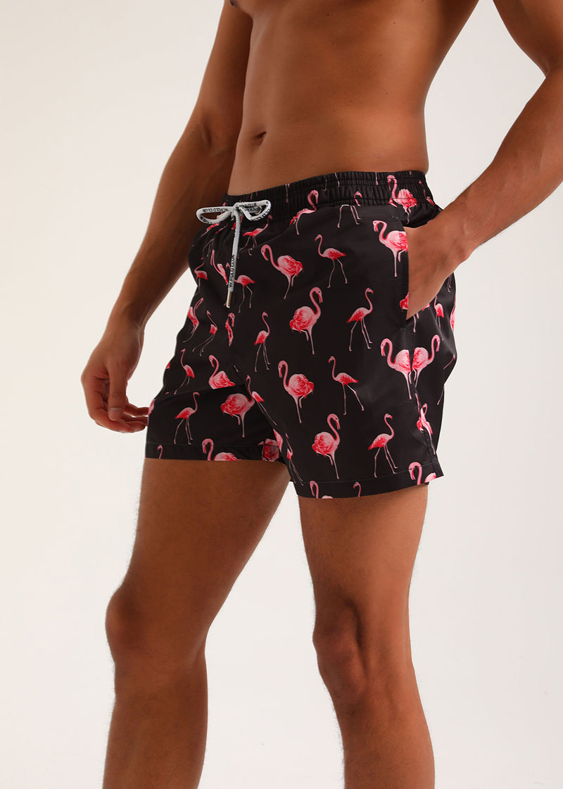 Ανδρικό μαγιό New World Polo - POLO 7013 - flamingo swim shorts black