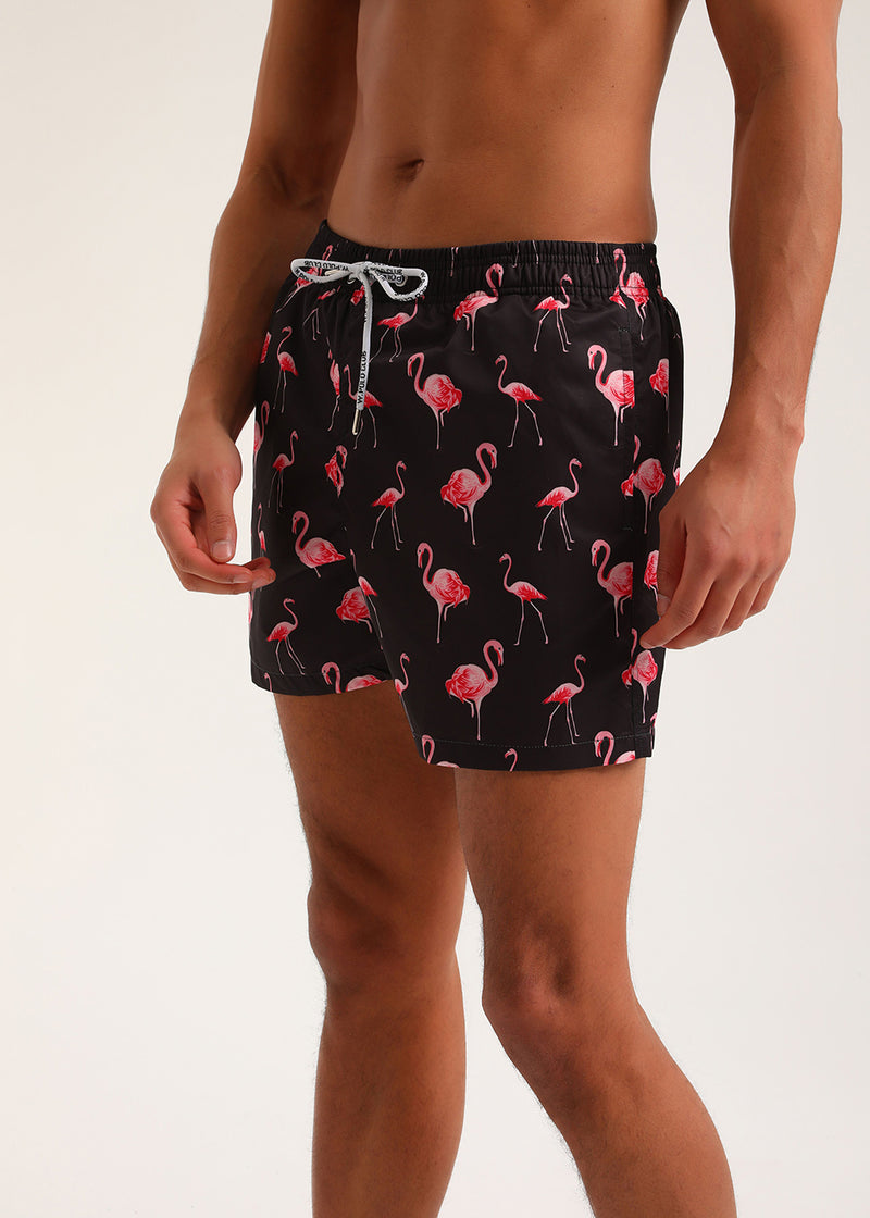 Ανδρικό μαγιό New World Polo - POLO 7013 - flamingo swim shorts black