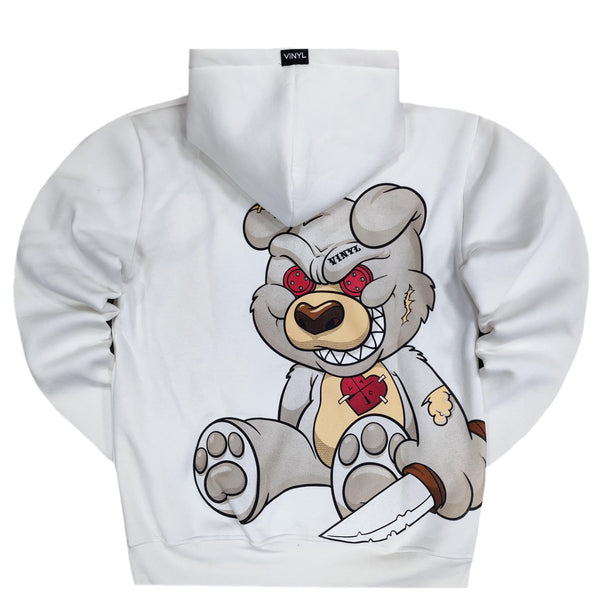 Vinyl art clothing - 71089-02 - bear logo hoodie - white