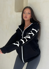 Ανδρική Ζακέτα Vinyl art clothing - 73524-01 - logo print full-zip μαύρο