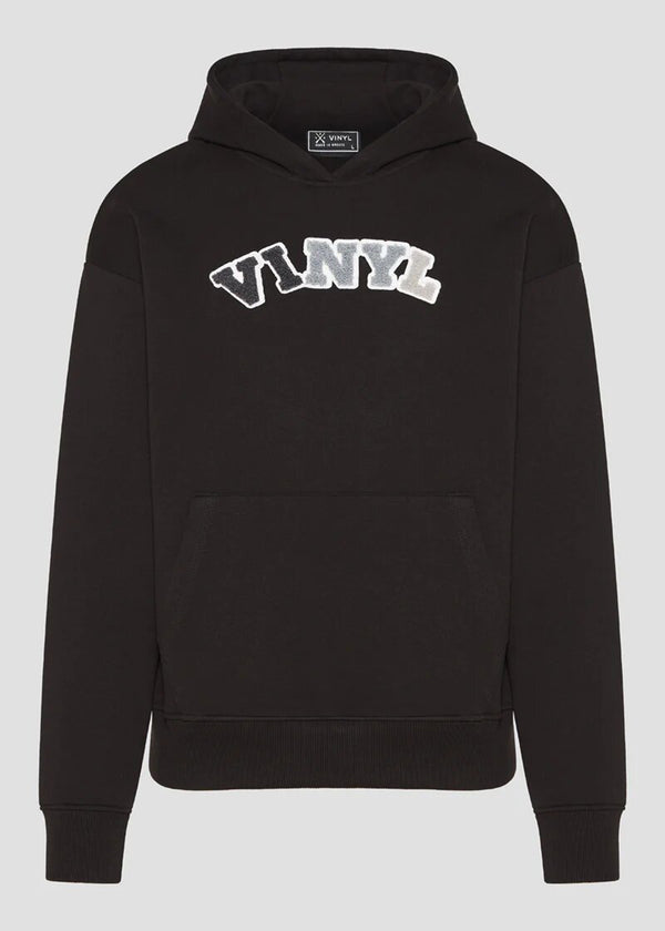 Ανδρικό φούτερ με κουκούλα Vinyl Art Clothing-73714-01-patch cotton regular fit -black