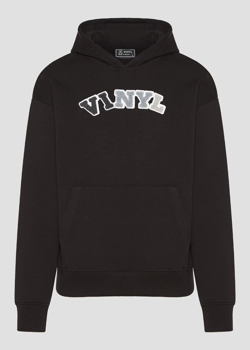 Ανδρικό φούτερ με κουκούλα Vinyl Art Clothing-73714-01-patch cotton regular fit -black