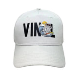 Vinyl art clothing logo cap - white