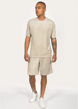 TWO BROTHERS Ανδρική βερμούδα μπεζ Terry Cloth BT-26780-beige