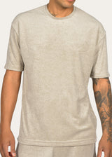 TWO BROTHERS Ανδρική κοντομάνικη μπλούζα μπεζ Terry Cloth BT-26770-beige