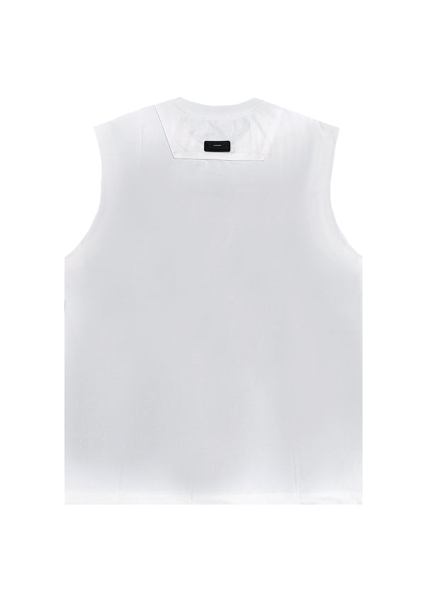 Ανδρική αμάνικη μπλούζα Gang - 7756 - sleeveless 321 logo λευκό