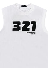 Ανδρική αμάνικη μπλούζα Gang - 7756 - sleeveless 321 logo λευκό