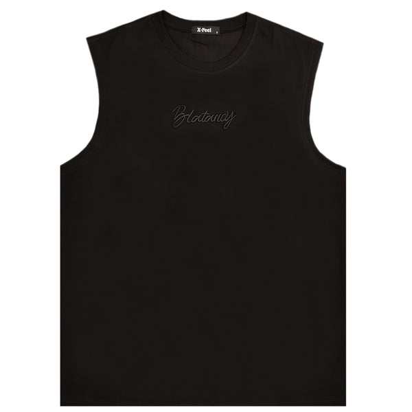 Ανδρική αμάνικη μπλούζα Gang - 7758 - sleeveless 321 logo μαύρο