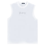 Ανδρική κοντομάνικη μπλούζα Gang - 7758 - sleeveless lifesiyle logo λευκό