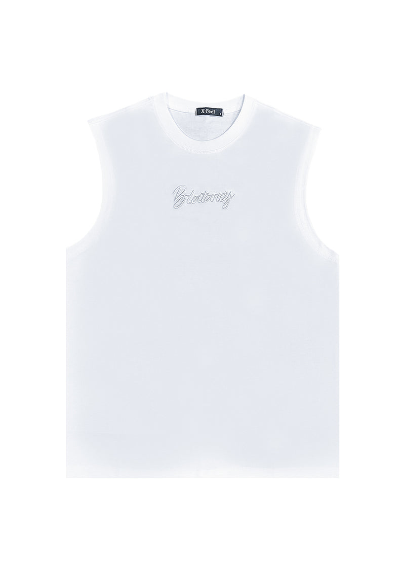 Ανδρική κοντομάνικη μπλούζα Gang - 7758 - sleeveless lifesiyle logo λευκό