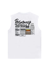 Ανδρική κοντομάνικη μπλούζα Gang - 7758 - sleeveless lifesiyle logo λευκό